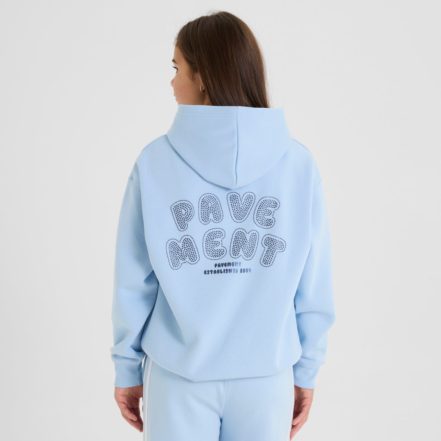 Light Blue Embellished Hoodie