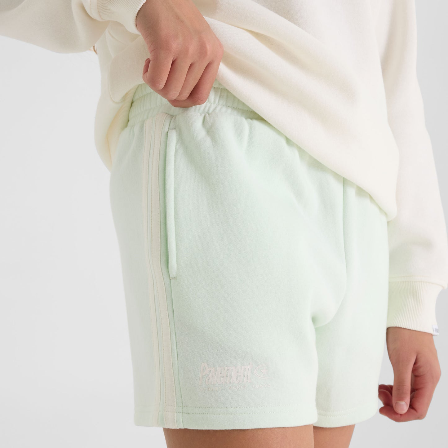 Light Green Side Stripe Shorts